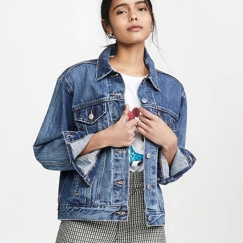 Levi's Ex-Boyfriend Trucker Jacket Denim Jean Coat 90s 80s Y2K - Picture 1 of 10